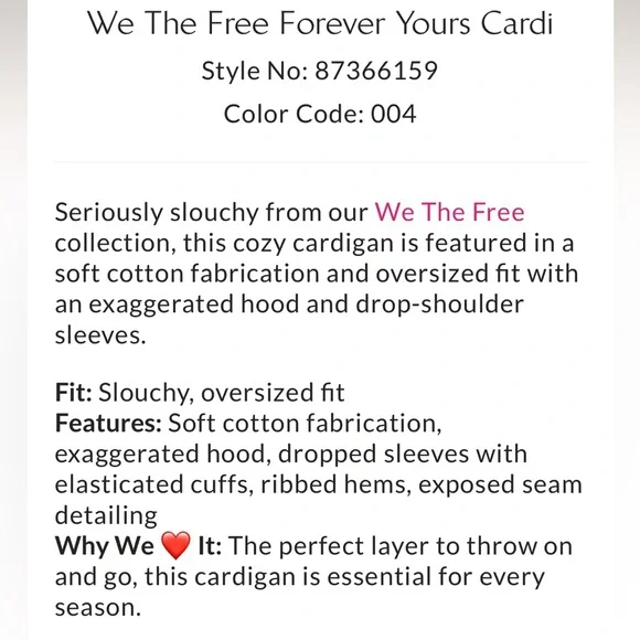 Free People Forever Yours Oversized Two-Tone Gray Hoodie Size Medium - Picture 12 of 12